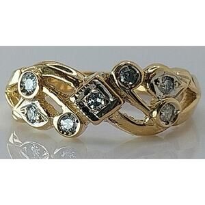 14K Custom Diamond Ring 2.8g Size 5